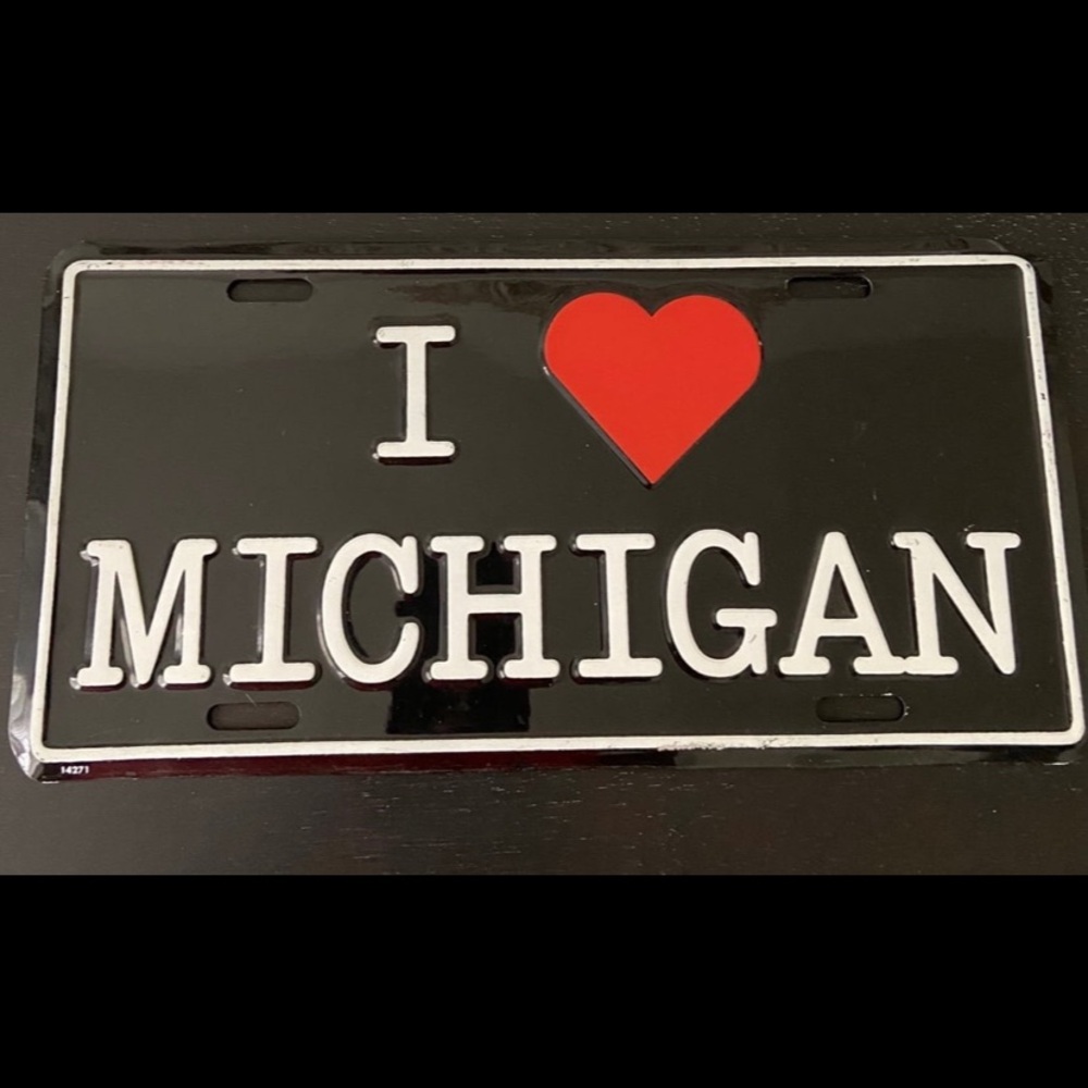 I Love Michigan Booster License Plate Booster  (rare find)
